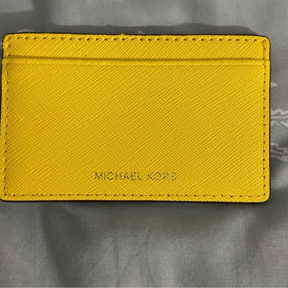 Michael Kors Gray and Yellow Messenger Bag With Matching Card Holder - Picture 7 of 9